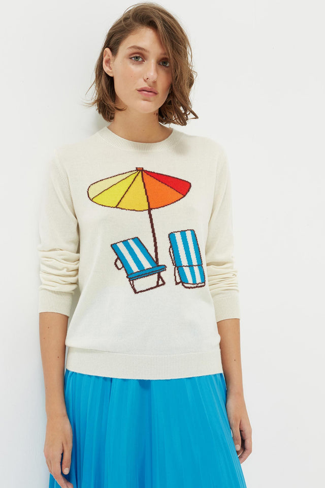 Cream Sunbed Cashmere Sweater image 1