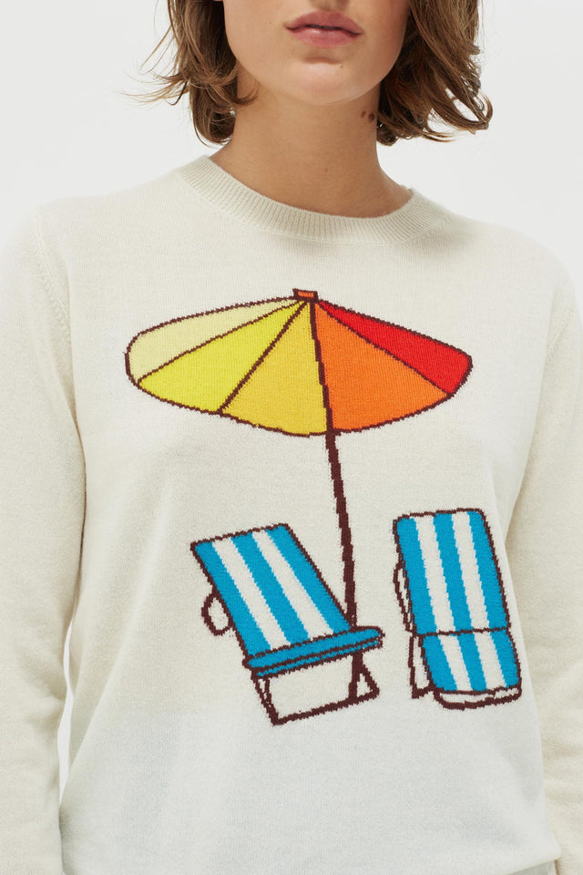 Cream Sunbed Cashmere Sweater image 4
