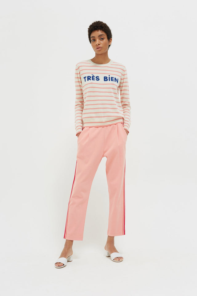 Cream Très Bien Striped Cashmere Sweater image 5