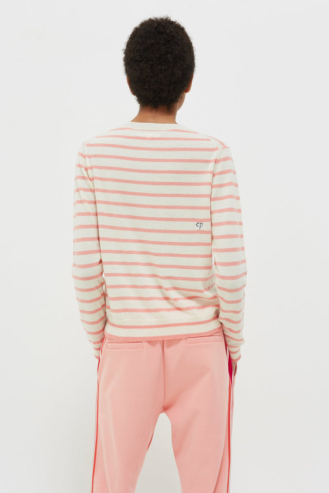Cream Très Bien Striped Cashmere Sweater image 4