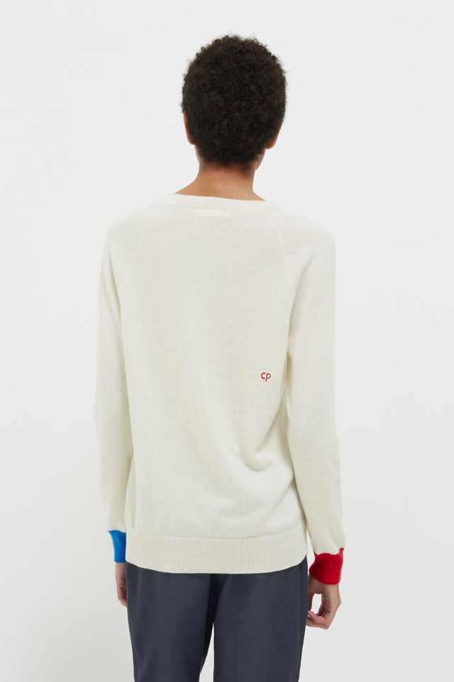 Cream Majestic Horse Cashmere Sweater image 4