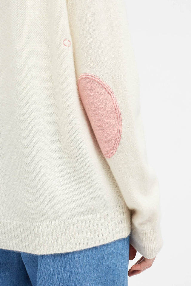 Cream Elbow Patch Cardigan image 5