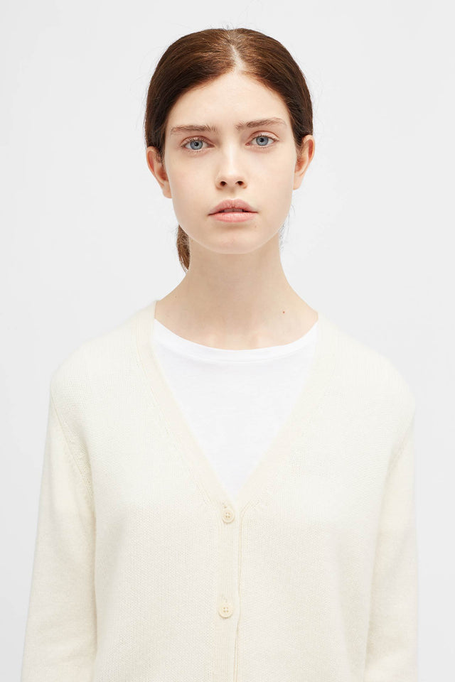 Cream Elbow Patch Cardigan image 4