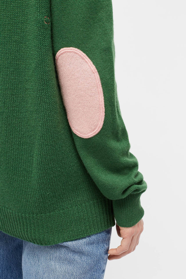 Green Elbow Patch Cardigan image 5