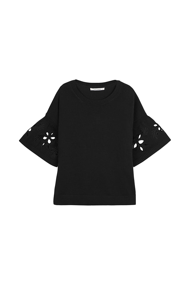 Black Flower Cut Out Top image 2