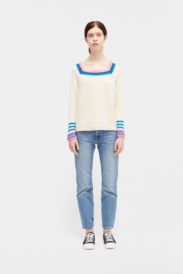 Cream Frida Square-Neck Sweater image 3
