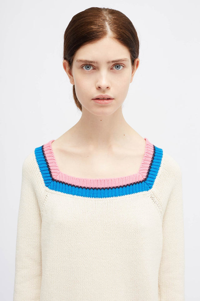 Cream Frida Square-Neck Sweater image 1