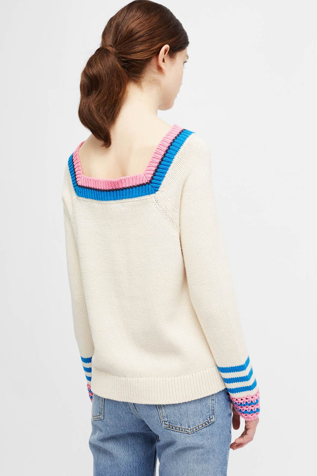 Cream Frida Square-Neck Sweater image 4