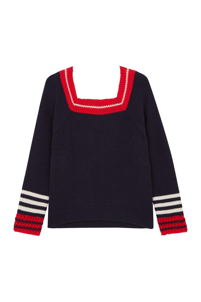 Navy Frida Square-Neck Sweater image 2