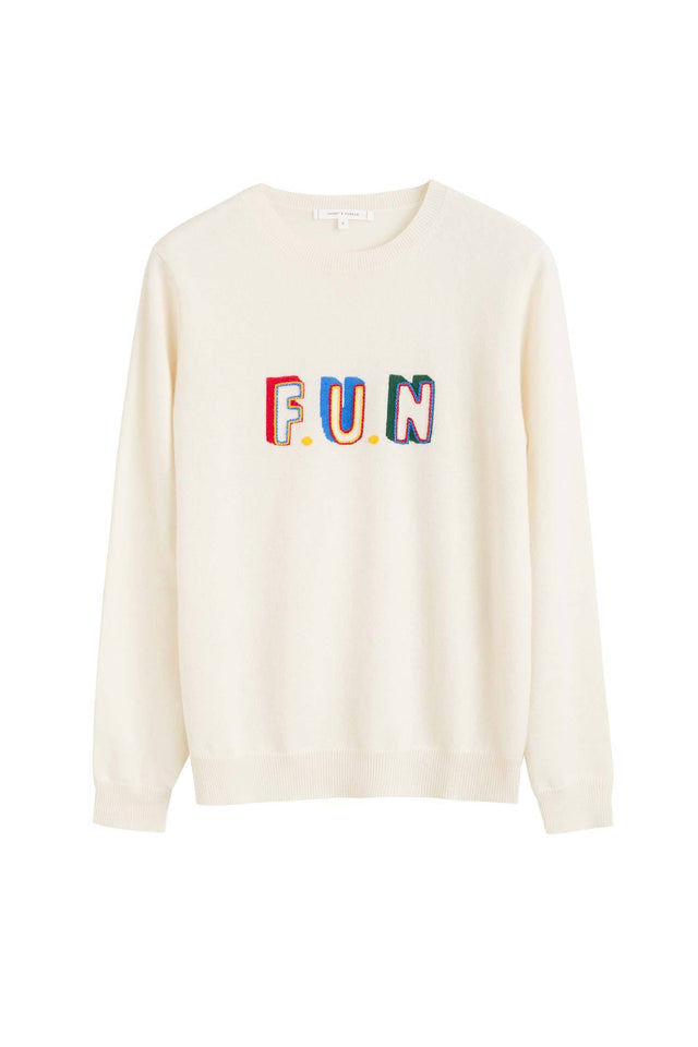 Cream Fun Cashmere Sweater image 2