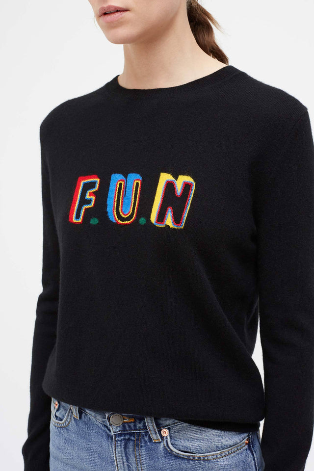 Black Fun Cashmere Sweater image 4