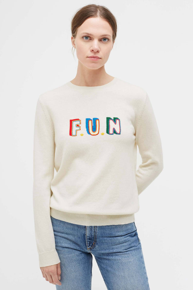Cream Fun Cashmere Sweater image 1