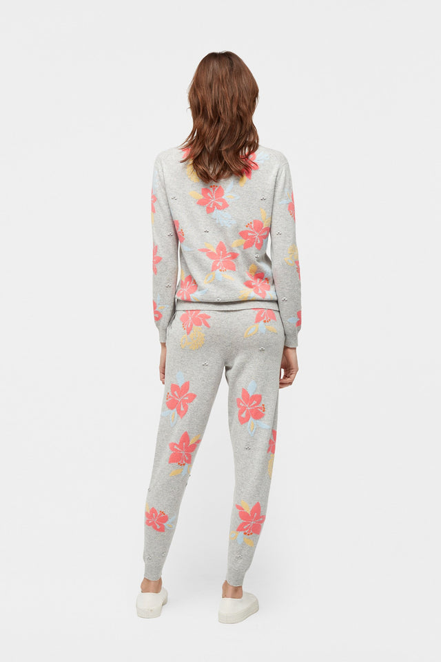 Grey Hibiscus Knot Stitch Sweater image 4