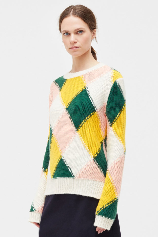 Multi-Colour Harlequin Cashmere Sweater image 5