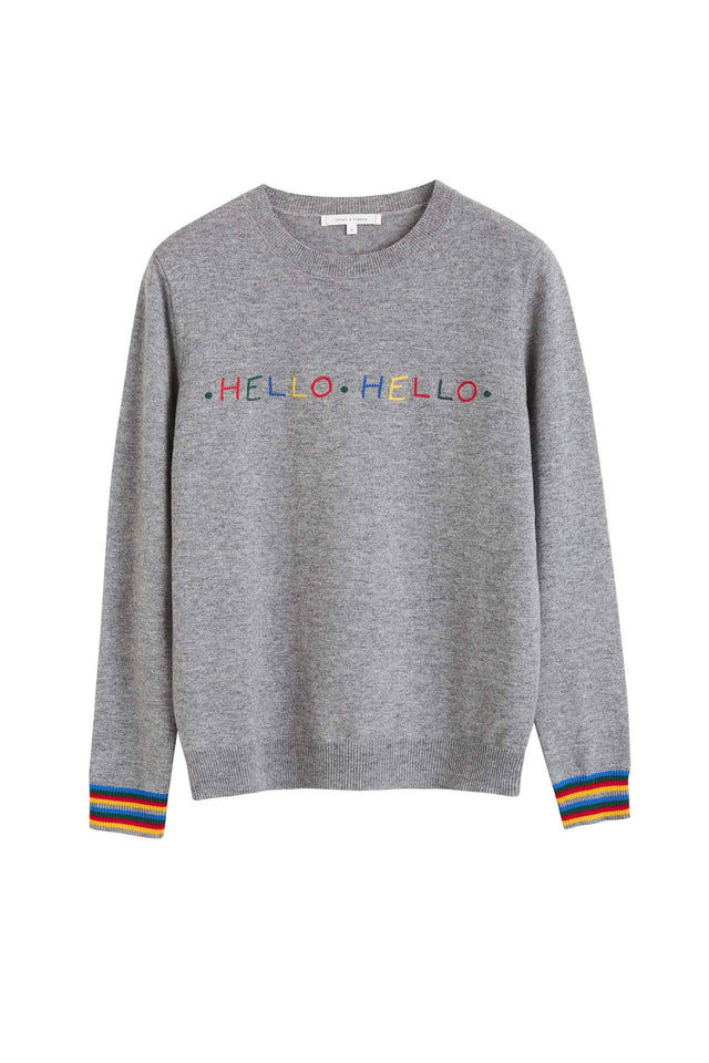 Grey Hello Hello Wool Sweater image 2