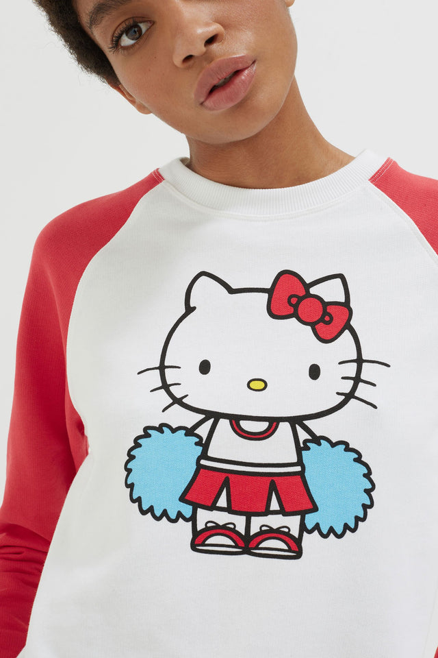 Cream Hello Kitty Cheerleader Sweatshirt image 4