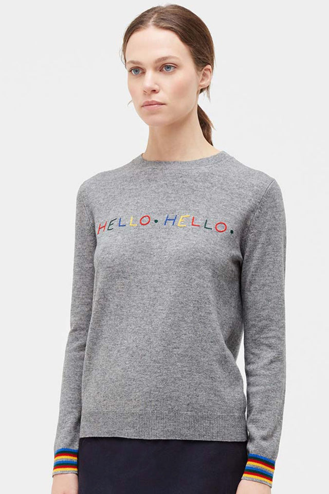 Grey Hello Hello Wool Sweater image 1