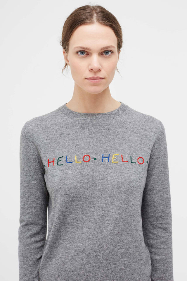 Grey Hello Hello Wool Sweater image 5