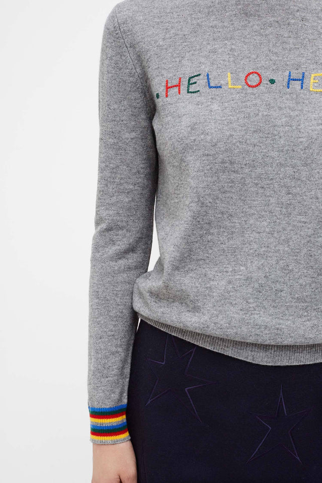Grey Hello Hello Wool Sweater image 4