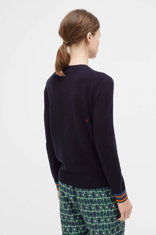 Navy Hello Hello Wool Sweater image 5