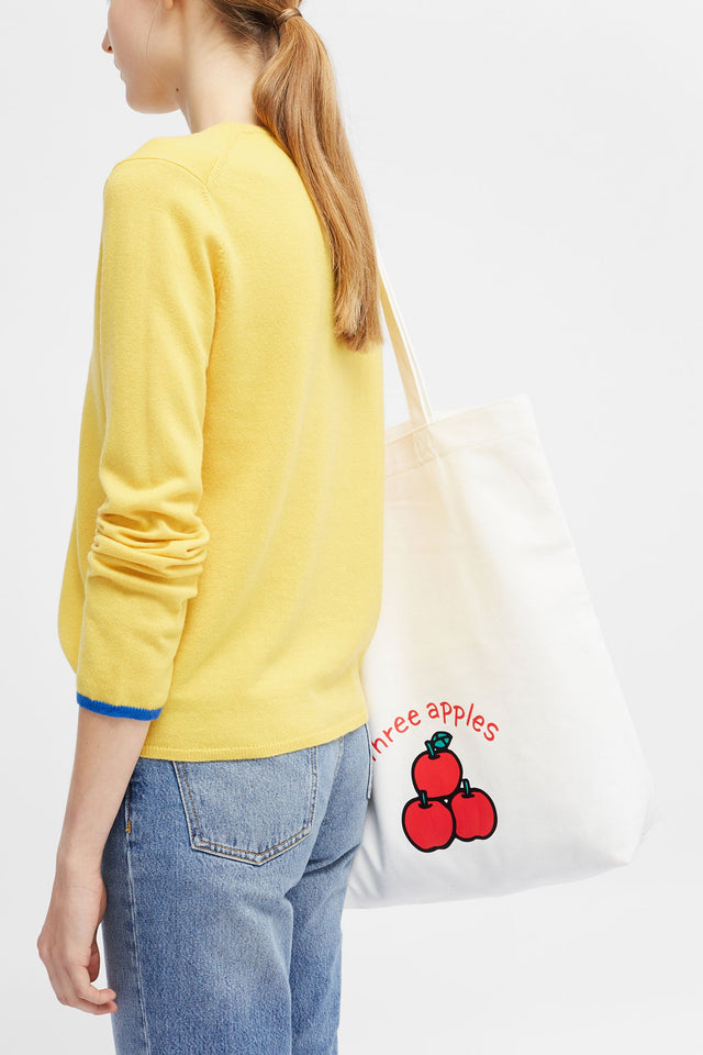 White Hello Kitty Apples Cotton Tote image 4