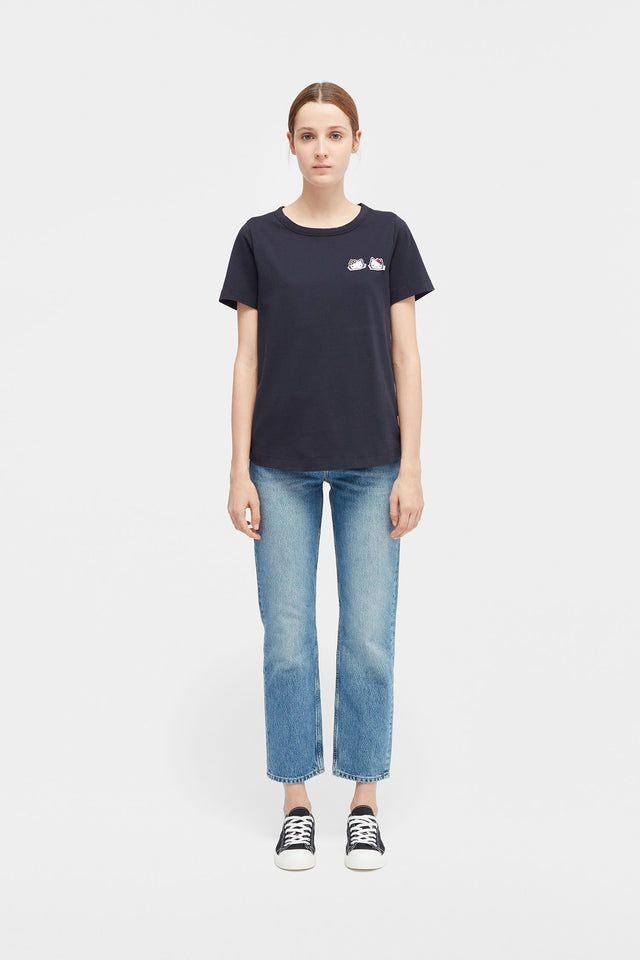 Navy Hello Kitty Badge Cotton Tee image 3