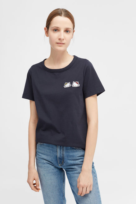 Navy Hello Kitty Badge Cotton Tee