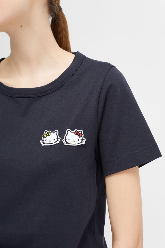 Navy Hello Kitty Badge Cotton Tee image 4