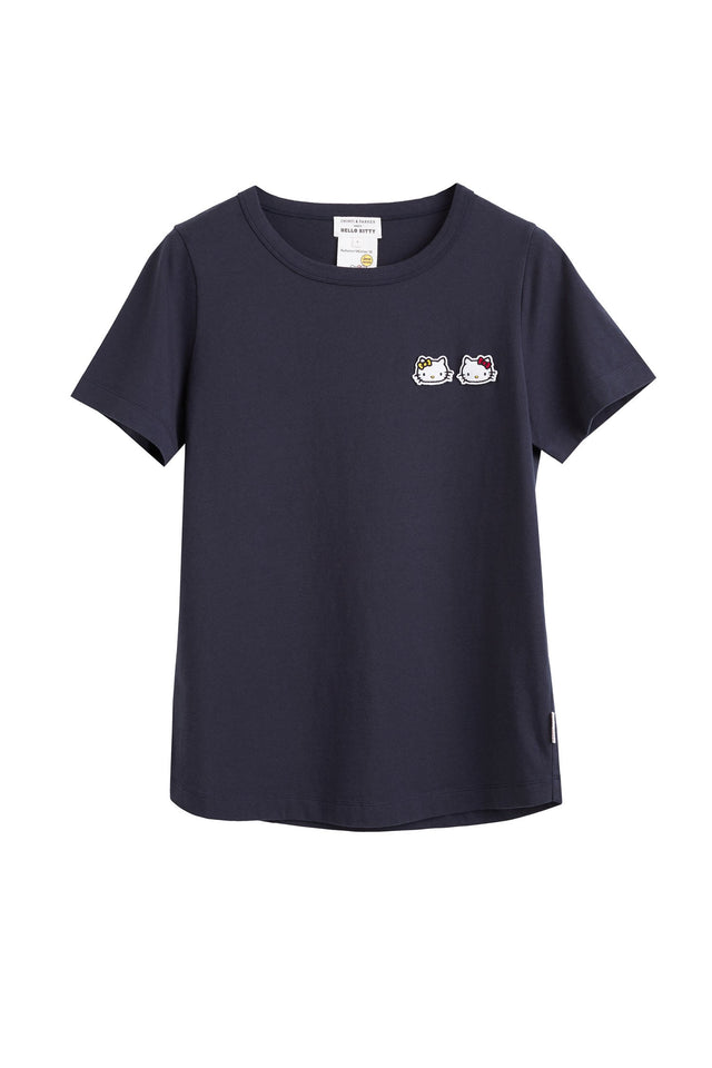 Navy Hello Kitty Badge Cotton Tee image 2