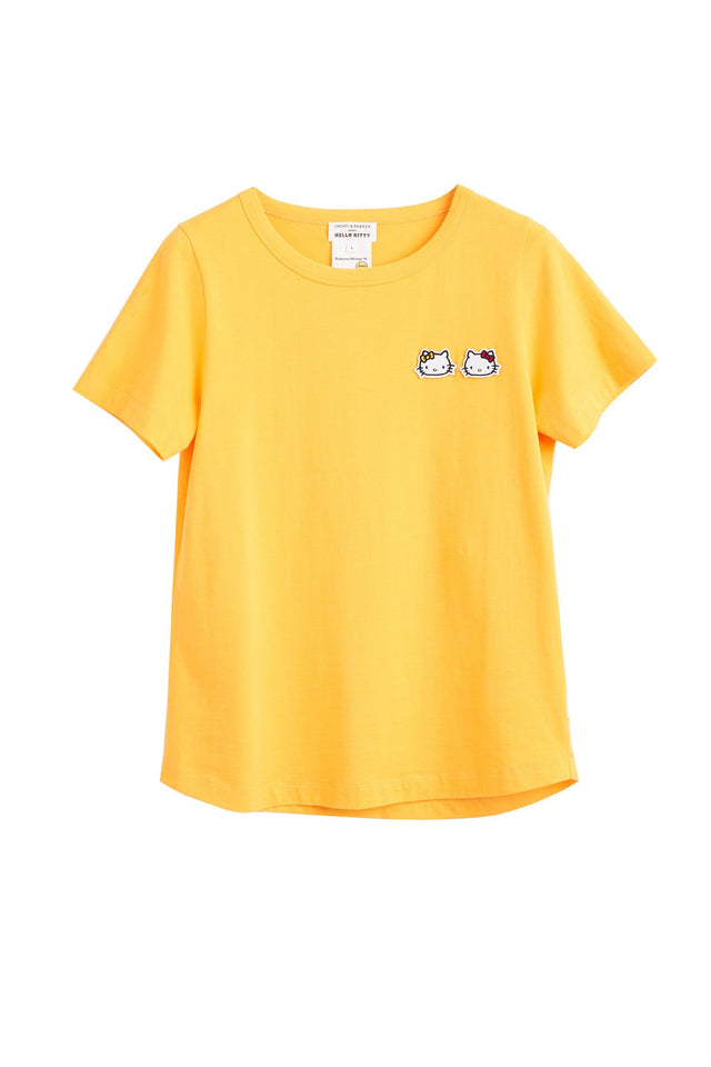 Yellow Hello Kitty Badge Cotton Tee image 2