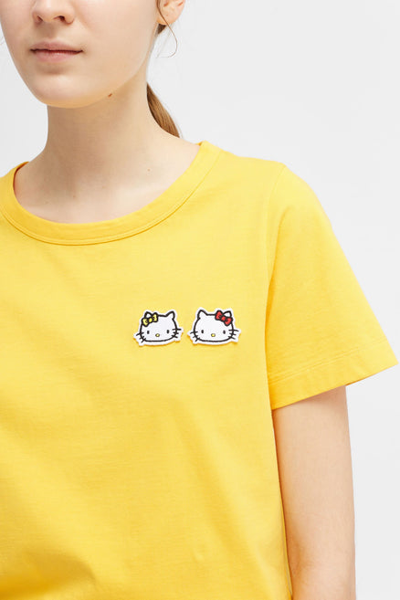 Yellow Hello Kitty Badge Cotton Tee