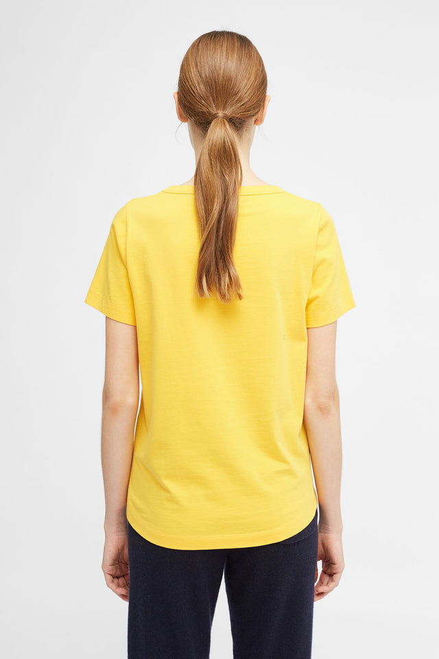 Yellow Hello Kitty Badge Cotton Tee image 5