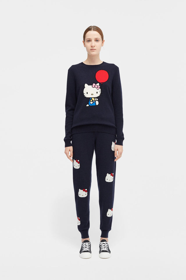 Navy Hello Kitty Balloon Cashmere Sweater image 3