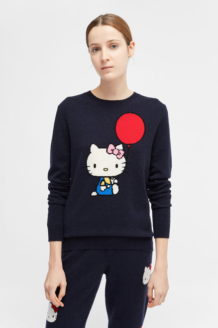 Navy Hello Kitty Balloon Cashmere Sweater