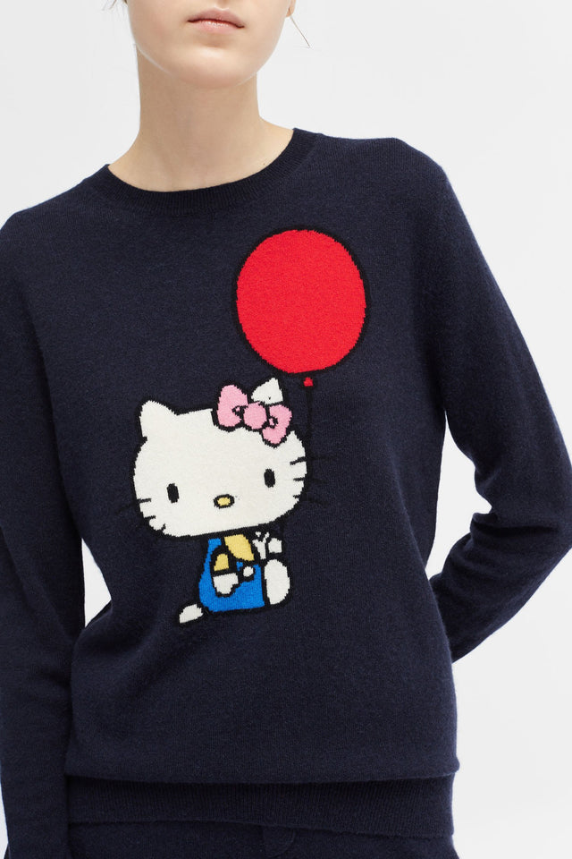 Navy Hello Kitty Balloon Cashmere Sweater image 4