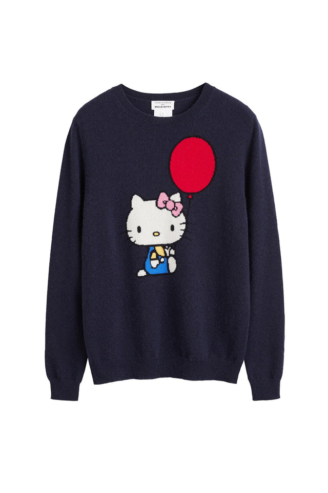 Navy Hello Kitty Balloon Cashmere Sweater image 2