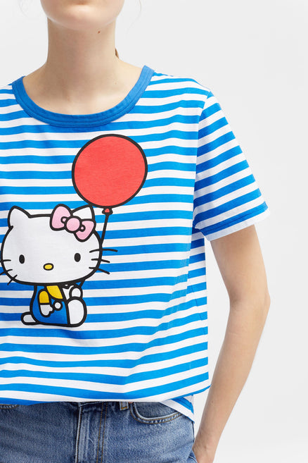 Blue Hello Kitty Balloon Cotton Tee