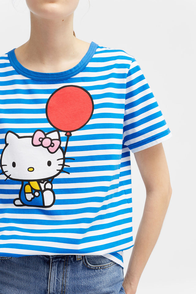 Blue Hello Kitty Balloon Cotton Tee image 1