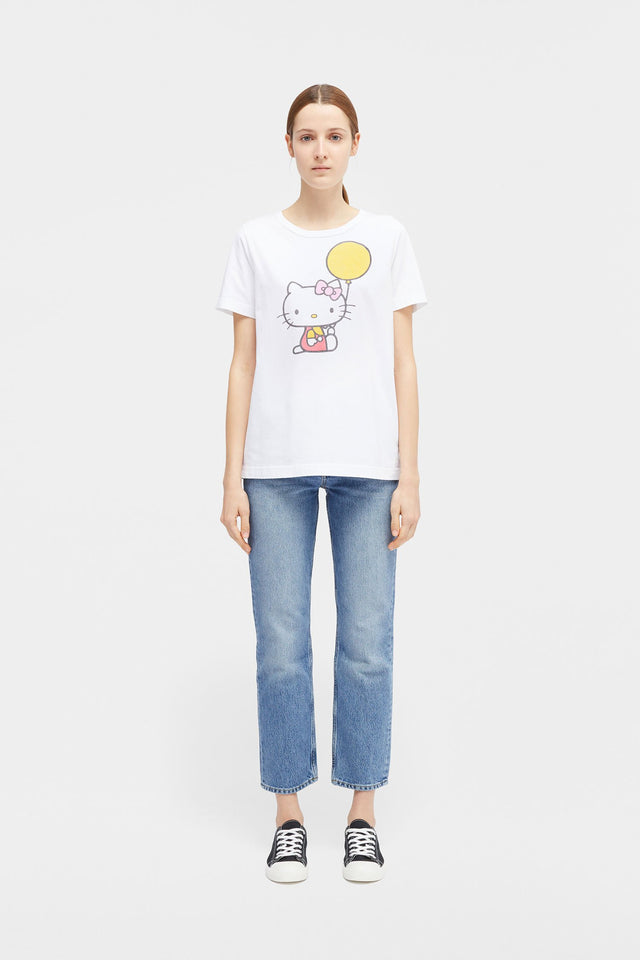 White Hello Kitty Balloon Cotton Tee image 3