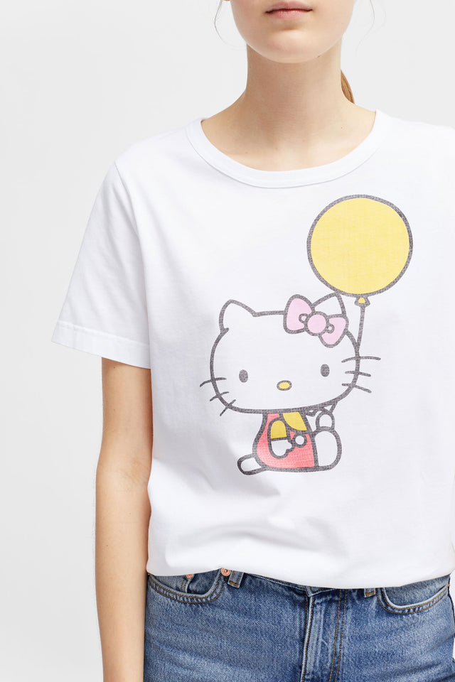 White Hello Kitty Balloon Cotton Tee image 1