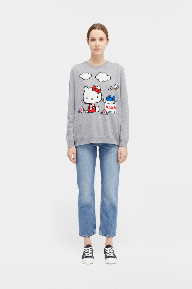 Grey Hello Kitty Farm Cashmere Sweater image 3