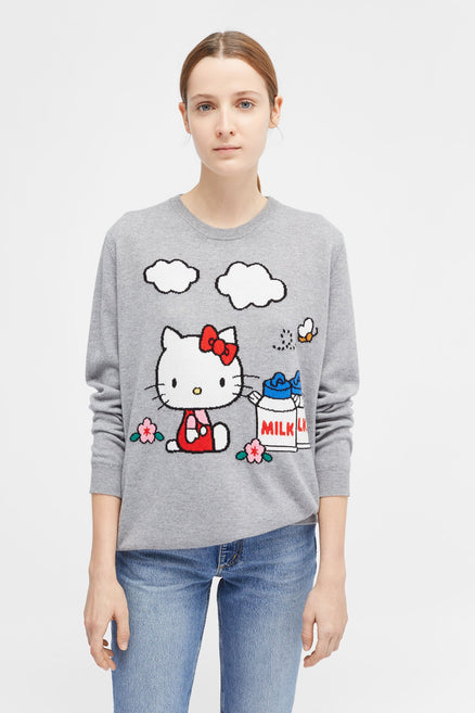 Grey Hello Kitty Farm Cashmere Sweater