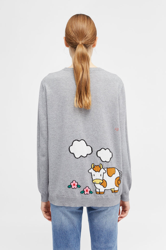 Grey Hello Kitty Farm Cashmere Sweater image 4