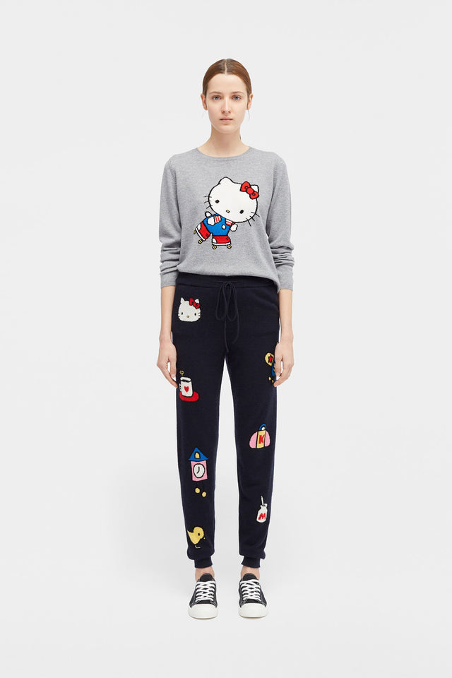 Navy Hello Kitty Object Cashmere Track Pants image 1