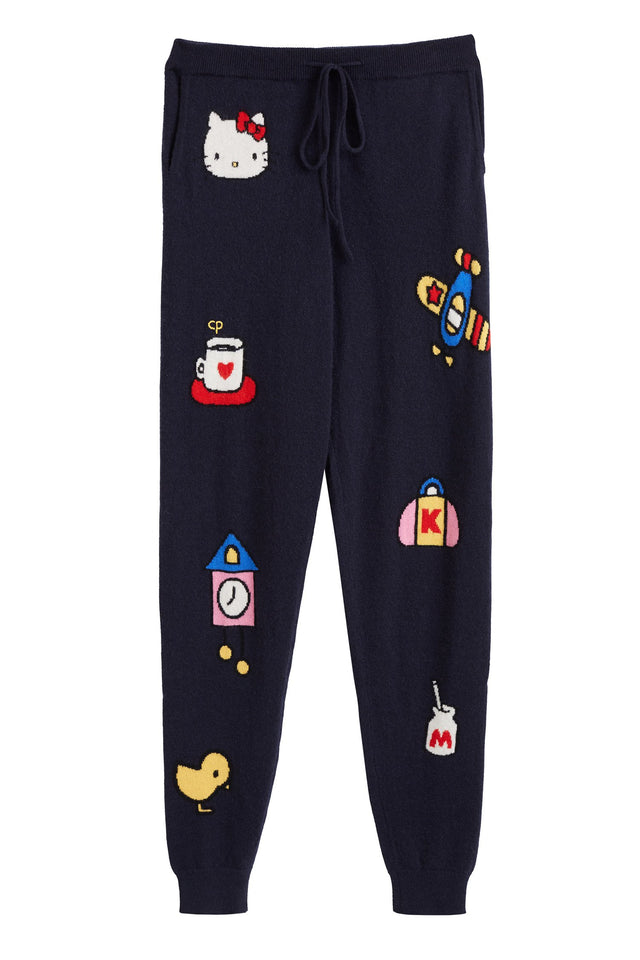 Navy Hello Kitty Object Cashmere Track Pants image 2