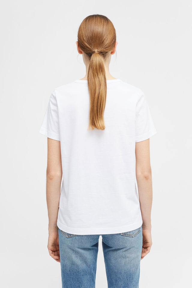 White Hello Kitty Rainbow Stripe Cotton Tee image 4