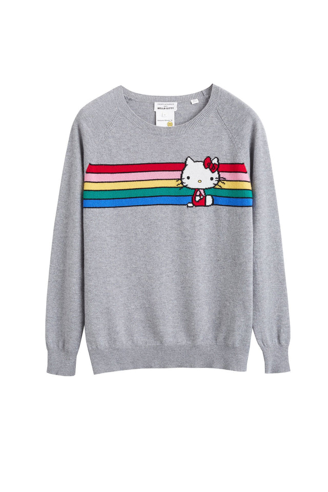 Grey Hello Kitty Stripe Cashmere Sweater image 2