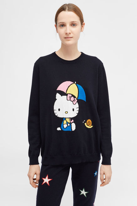 Navy Hello Kitty Rain Cashmere Sweater
