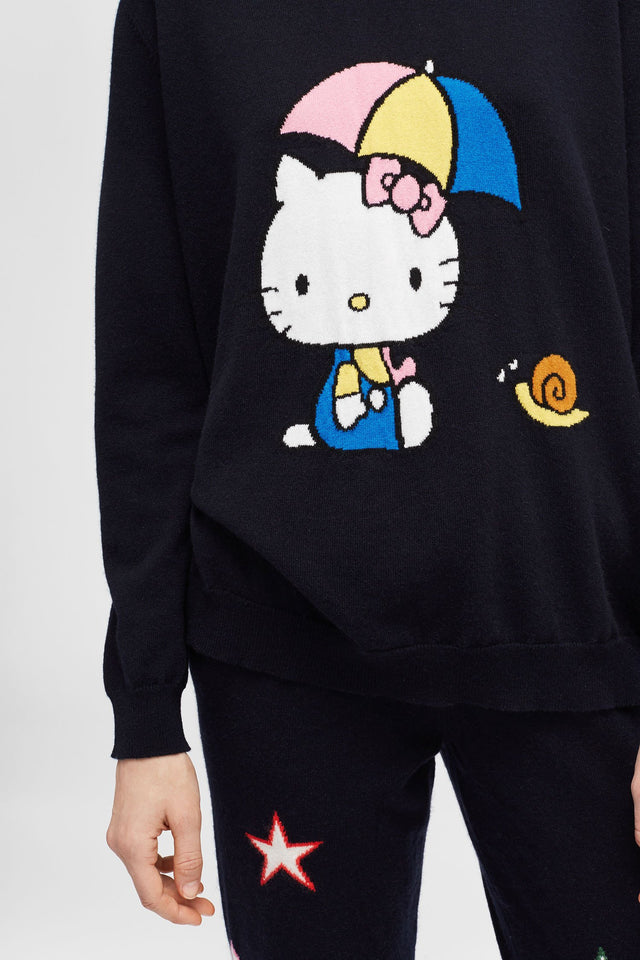Navy Hello Kitty Rain Cashmere Sweater image 5
