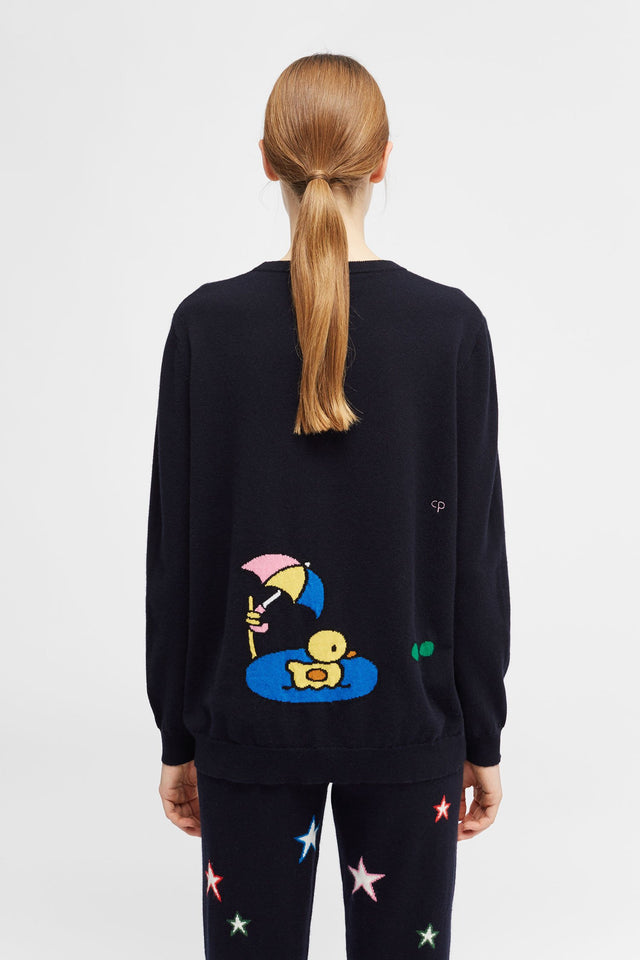 Navy Hello Kitty Rain Cashmere Sweater image 4